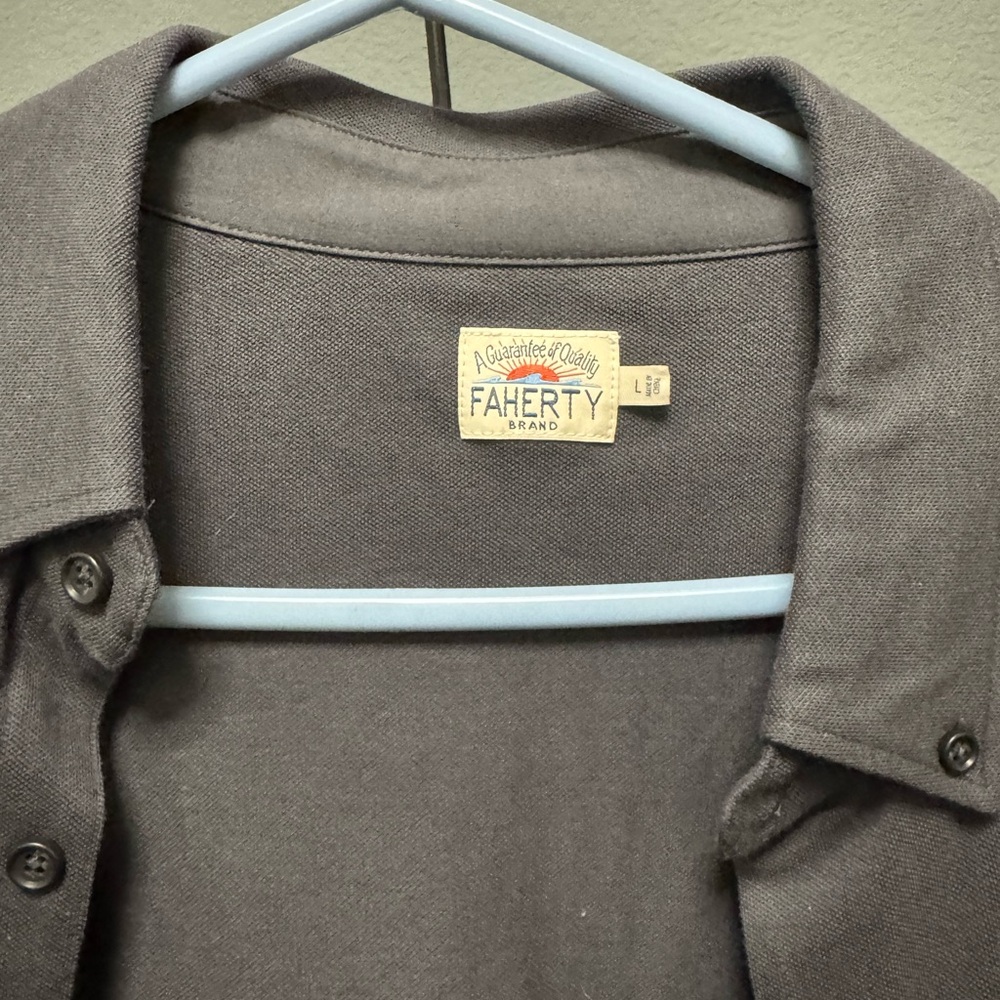 Faherty Charcoal Button-Up Shirt - image 3